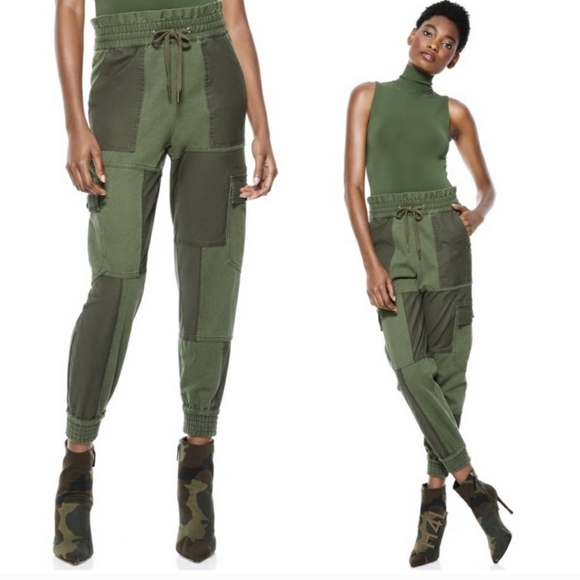 🌻NWT Alice + Olivia Tribeca Patchwork Jogger Pants - Picture 3 of 10